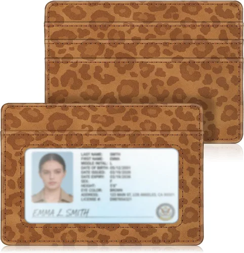 Miniatura 16 de Fintie Billetera delgada y minimalista para bolsillo frontal, con bloqueo RFID, tarjetero y ventana de identificación, para hombre o mujer