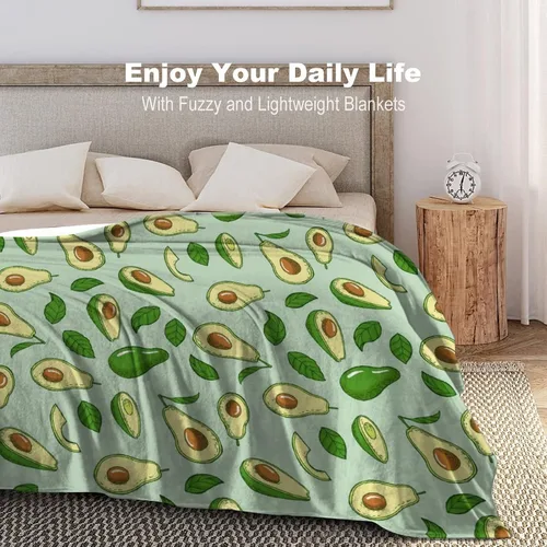 Miniatura 6 de Manta de aguacate para regalo, 40 x 30 pulgadas, bonita manta para niños, niñas, niños, manta verde suave y mullida para regazo y silla