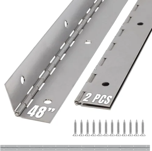 Bisagra de piano resistente plateada de 48 pulgadas plateado