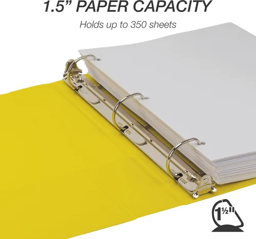 Miniatura 326 de Samsill - Carpeta duradera de 5 pulgadas, fabricada en los Estados Unidos, con anillos en D, transparente y personalizable, color blanco