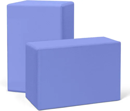 Miniatura 7 de Bloques de yoga - Paquete de 2 bloques de espuma de 3 x 6 x 9 pulgadas, sin látex, con bordes redondeados, bloques de ejercicio antideslizantes