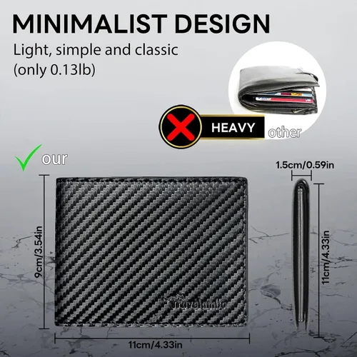 Miniatura 13 de Cartera para hombre, billetera clásica de alta calidad para hombre, billetera minimalista y plegable, cartera con bloqueo RFID con 10 tarjetas