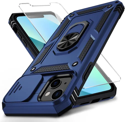 Miniatura 9 de Funda para iPhone 13 Mini con cubierta para lente de cámara, protector de pantalla HD, protección contra caídas de grado militar de 10 pies, soporte