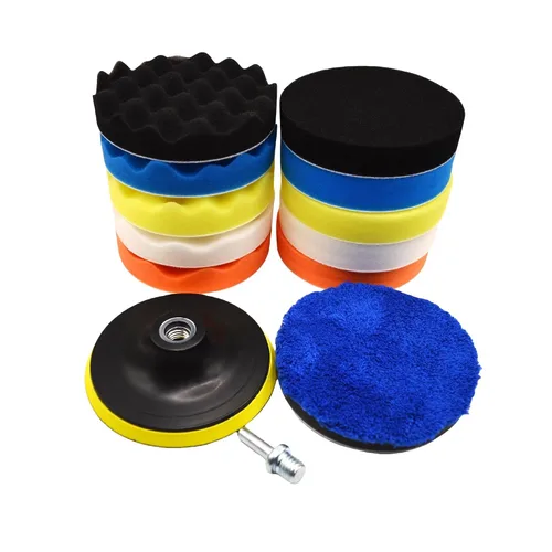 Miniatura 8 de Juego de 12 almohadillas de pulido de espuma, de 7,6 cm, con almohadilla de coral, placa de respaldo, adaptador de broca M10, kit de pulido