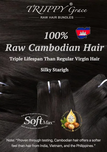Miniatura 6 de TRIIPPY Paquetes de Cabello Humano Lacio, 100% Cabello Camboyano Crudo Tejido para Coser 3 Paquetes, Triple la Vida Útil Sobre el Paquete de Cabello