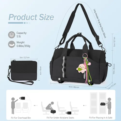 Miniatura 8 de Bolsa de gimnasio antirrobo, Negro