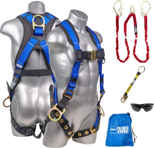 Miniatura 19 de Palmer Safety Kit de arnés de seguridad para protección contra caídas I Arnés de construcción + varios cordones + extensor de anillo en D