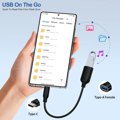 Miniatura 3 de Cable adaptador USB a USB C tipo C OTG cable para iPhone 17e 17 Pro Max 17 Pro 17 Air 16 Plus 15, USB A hembra a USB C macho OTG cable adaptador