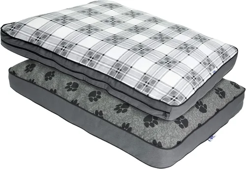 Miniatura 6 de MyPillow Cama para perro de diseño reversible con funda de cremallera extraíble, cama lavable para perros grandes, soporte para articulaciones, Azul
