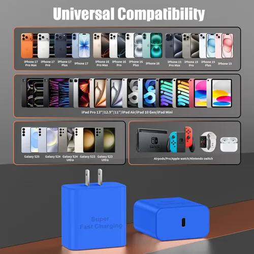 Miniatura 6 de Cargador de carga rápida para iPhone 17 y 16 Pro Max, cargadores USB C súper rápidos para iPhone 17 (6 pies+6 pies + 10 pies) tipo C con bloque