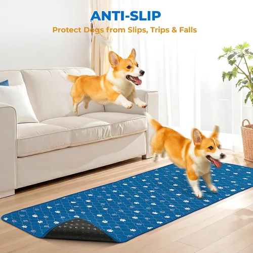 Miniatura 5 de Fostanfly Almohadillas Lavables para Orina de Perro, 1 Paquete 24''x72''(2x6 pies) Almohadillas Antideslizantes Reutilizables para Cachorros