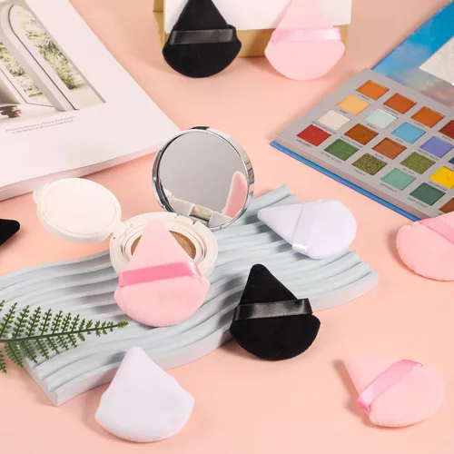 Miniatura 6 de Pimoys 15 piezas de polvo soplo cara triángulo maquillaje soplos para polvo suelto ajuste polvo base esponja belleza maquillaje herramienta