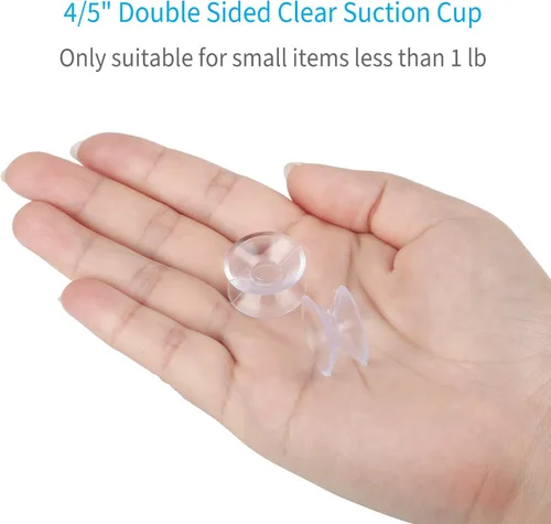 Miniatura 4 de Pawfly Paquete de 20 ventosas de doble cara de 0.8 pulgadas de PVC transparente de plástico para espejo de mesa de vidrio