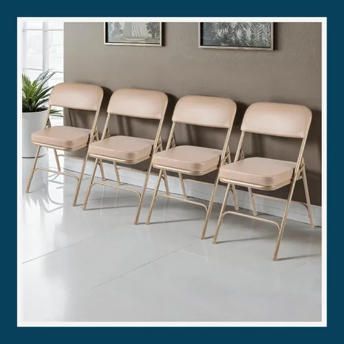 Miniatura 2 de OEF Furnishings Serie OEF3200 Sillas plegables de vinilo de alta calidad, resistentes, de grado industrial, asiento ultra acolchado de 2 pulgadas