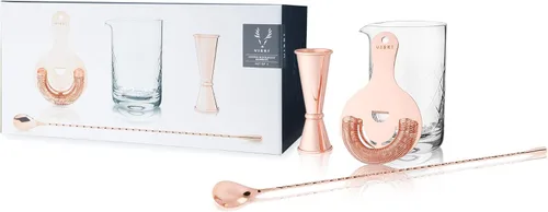 Miniatura 11 de Viski Kit de barman mixology de acero inoxidable, incluye vaso mezclador, colador Hawthorne, doble jigger y cuchara para bebidas revueltas y plateado