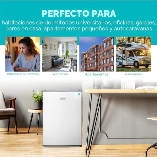 Miniatura 7 de BLACK+DECKER Refrigerador compacto de 2.5 pies cúbicos, certificado ENERGY STAR, mini refrigerador de una sola puerta con compartimento enfriador