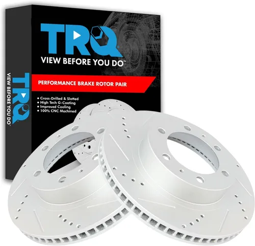 Miniatura 159 de TRQ Juego de rotores de freno de rendimiento trasero con revestimiento G premium compatible con Mazda 6 2014-2021