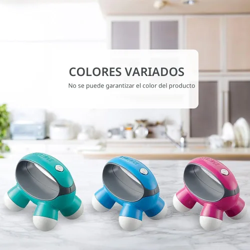 Miniatura 4 de Homedics Homedics, Quatro Mini Massager de mano con agarre a mano, masaje de vibración con batería, 4 nodos de masaje, alimentado por 2 baterías AAA