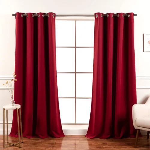 Miniatura 40 de Best Home Fashion Paneles de cortinas opacas con aislamiento térmico de alta calidad para tratamiento de ventanas, para dormitorio, acero inoxidable