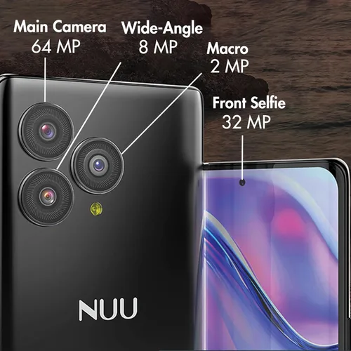 Miniatura 6 de NUU Teléfono celular B30 5G AMOLED 6.7" 8GB RAM/256GB Teléfonos desbloqueados para T-Mobile, Mint, Metro, Qlink y más, cámara selfie de 64MP +