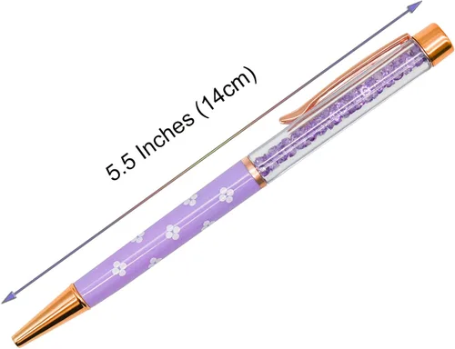 Miniatura 3 de 12 bolígrafos de diamantes de cristal floral, bonitos bolígrafos retráctiles con diamantes de imitación brillantes para escuela, oficina, boda