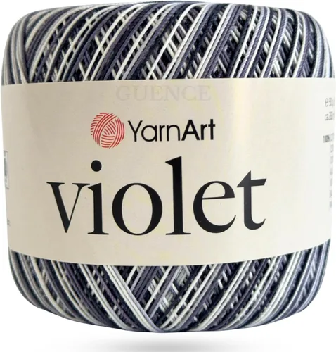 Miniatura 3 de Yarn Art - 1 madeja YarnArt Violet, 100 hilos de hilo de algodón mercerizado, hilo de ganchillo para tejer a mano, bordado y manualidades