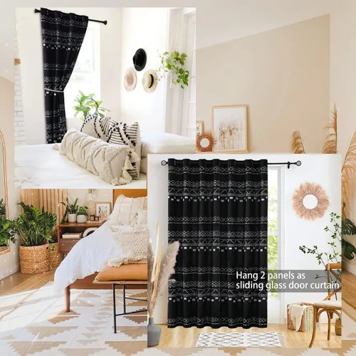 Miniatura 5 de Cortinas de puerta para privacidad de puerta, 80 pulgadas de largo, semi opacas, aisladas térmicas, cubierta divisora de habitaciones/persianas