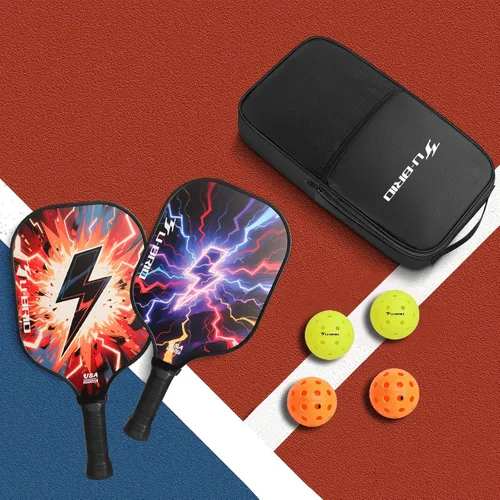 Miniatura 5 de Pickleball Paddles Set of 2 Paddles 4 Balls and 1 Bag Pickleball Set 16MM Fiberglass Pickleball Paddle for Men Women, Pickleball Gifts for Women/Men