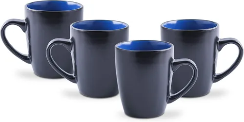 Miniatura 31 de Stone Lain Juego de platos de gres, 4 tazas, Tina - Azul y gris