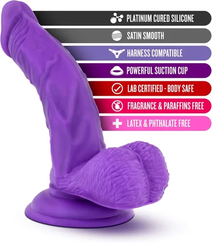 Miniatura 2 de Blush Ruse Magic Stick - Consolador realista de silicona de 7 pulgadas, estimulante del punto G y P, polla curva con bolas, compatible con arnés