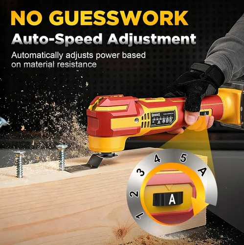Miniatura 4 de Multiherramienta oscilante inalámbrica compatible con batería DeWalt de 20 V (solo herramienta), 21000 OPM sin escobillas, ángulo de giro de 4.5°