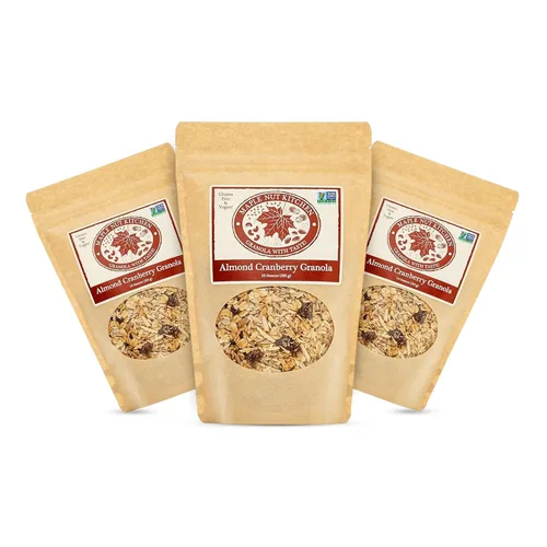 Miniatura 7 de Maple Nut Kitchen Granola de almendras y arándanos, sin gluten y vegana, mezcla abundante con avena, almendras y arándanos, 10 onzas