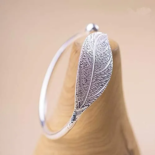 Miniatura 5 de YBpineer - Brazalete para mujer con diseño de hojas abiertas