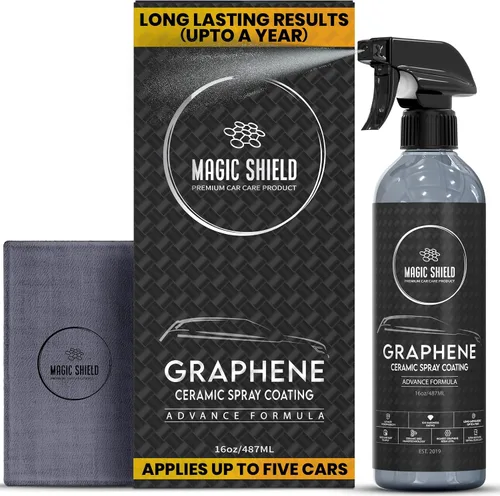 Magic Shield Recubrimiento en aerosol de cerámica de grafeno - ¡DURA MÁS! Rápido y fácil para coches, motocicletas, barcos y más - Sellador de grado