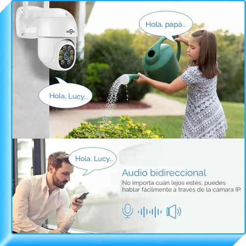 Miniatura 4 de Hiseeu - Cámara de seguridad de 2K para exteriores, con WiFi, zoom digital, inclinación, panorámica de 360°, 3MP y 2.4 G, seguimiento de movimiento