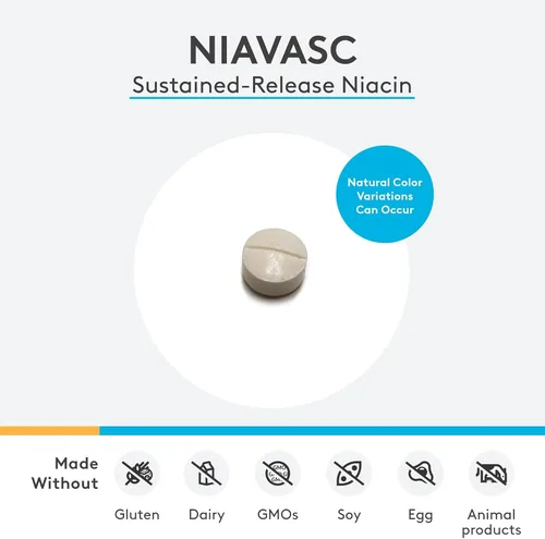 Miniatura 7 de XYMOGEN NiaVasc - Niacina de liberación sostenida de 500 mg - Apoya los lípidos en sangre saludables y el grosor normal de la íntima carótida