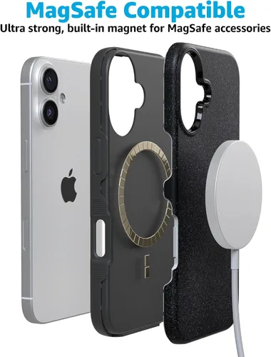 Miniatura 5 de Casely Funda para iPhone 17 Ónix de medianoche Negro brillante Compatible con MagSafe Diseño protector audaz Ónix de medianoche Black