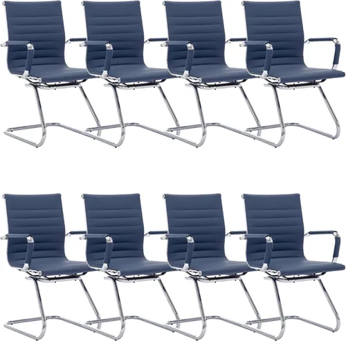 Miniatura 24 de Juego de 2 sillas de sala de conferencias, sillas de sala de espera con brazos, sillas de recepción de piel sintética sin ruedas, sillas