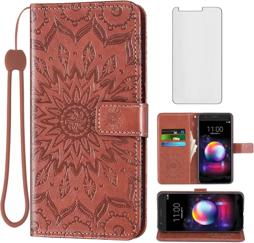 Miniatura 13 de Funda de teléfono para LG K30 2018 5.3/Premier Pro LTE/Phoenix Plus/Harmony 2/K10/Xpression Wallet con protector de pantalla de vidrio templado Flip