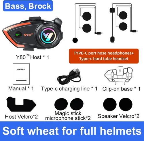 Miniatura 7 de Casco de motocicleta Auriculares Bluetooth 1,640.4 ft 2 Jinetes Casco Bluetooth Intercomunicador Auricular con CVC ruido Calidad de sonido Altavoces