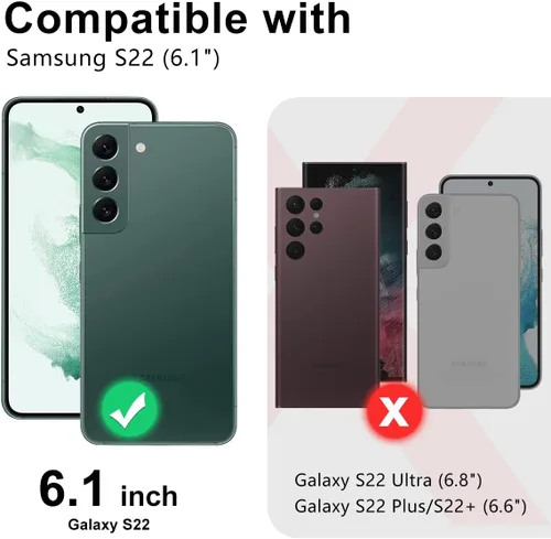 Miniatura 2 de Btscase Funda para Samsung Galaxy S22 5G de 6.1 pulgadas, Patrón de Mármol 3 en 1 Resistente de Servicio Pesado Cuerpo Completo Robusto PC Duro +