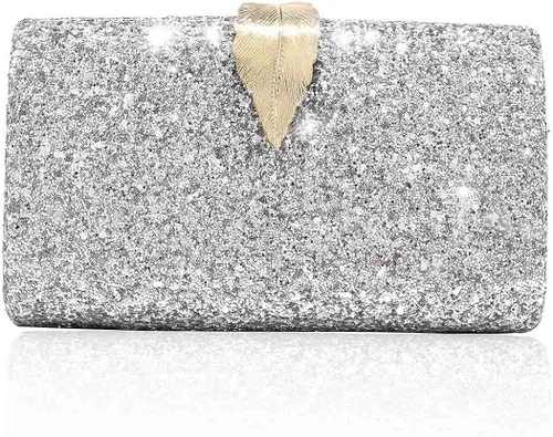 Miniatura 2 de Yokawe Bolso de noche con purpurina para mujer, bolso de mano con embrague, bolso cruzado para bodas, fiestas, bailes, cócteles