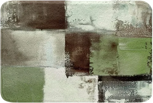 Miniatura 8 de Erosebridal Alfombra de baño abstracta azul de acuarela negra para niños y adolescentes, alfombra de baño de teñido anudado blanco degradado
