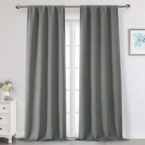 Miniatura 11 de Cortinas opacas para dormitorio, sala de estar, juego de 2 paneles de 54 pulgadas de largo, cortinas de oscurecimiento de habitación con aislamiento