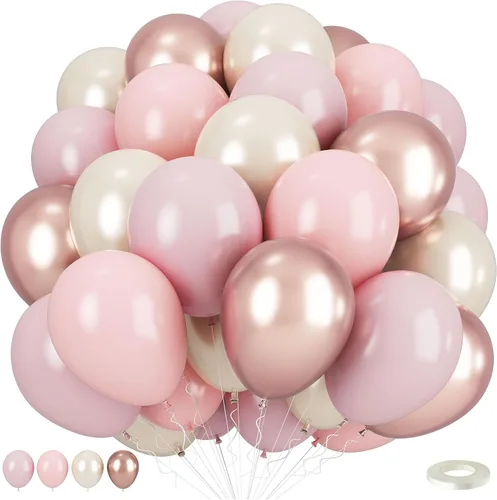 Miniatura 30 de Globos azul marino y dorados, 50 piezas de globos de confeti azul marino perla doble relleno blanco arena metálico cromado dorado de 12 pulgadas