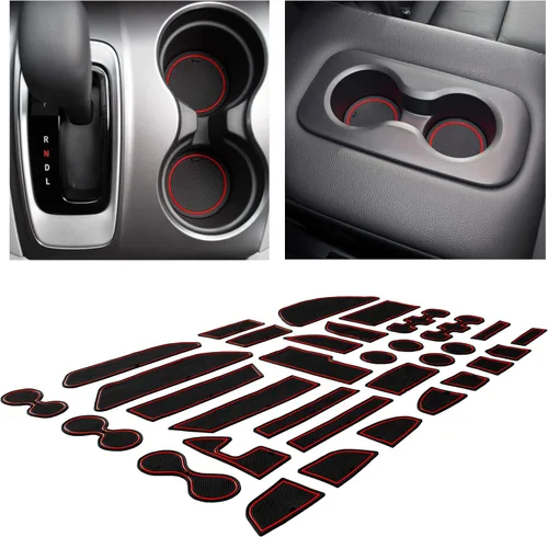 Miniatura 39 de CupHolderHero Compatible con accesorios Honda CR-V 2017-2022 – Insertos de portavasos antipolvo antideslizantes personalizados de alta calidad, Rojo