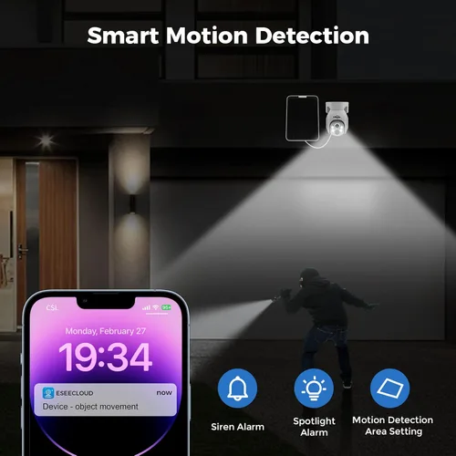 Miniatura 4 de Hiseeu - Cámara de seguridad solar para exterior, 4 cámaras de 4 MP, sistema de cámara de seguridad inalámbrico con pantalla LCD de 10 pulgadas