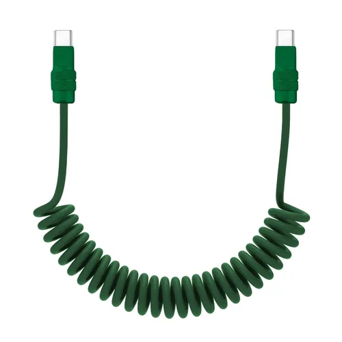 Miniatura 18 de chubbycable Curly Chubby - Cable de carga rápida USB C en espiral de 240 W, cable de carga retráctil trenzado duradero para automóvil compatible