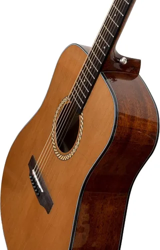 Miniatura 4 de Antonio Giuliani DN-3 Guitarra acústica de caoba con estuche de transporte y accesorios - Paquete completo de guitarra - Dreadnought