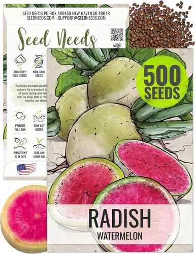 Miniatura 8 de Seed Needs Semillas de rábano para plantar rábanos sandía, reliquia sin OMG y sin tratar, cultiva un huerto cultivado en casa, cultivos para clima